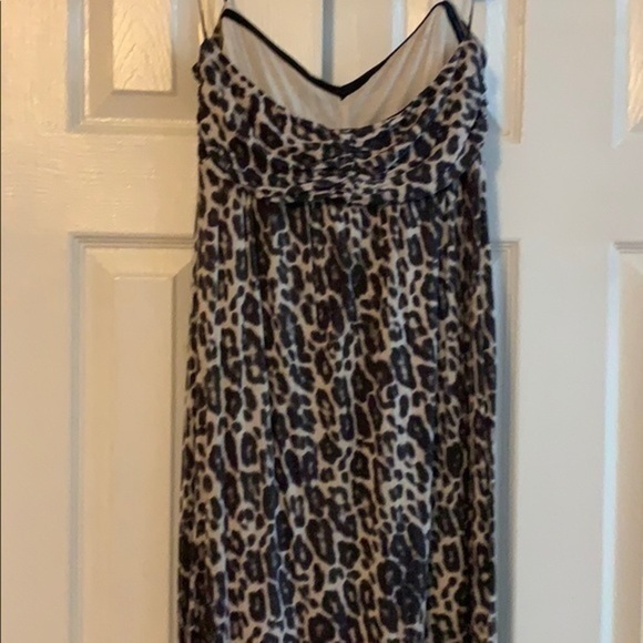 Guess Strapless Grey & White Leopard Maxi Dress Small - Picture 5 of 8
